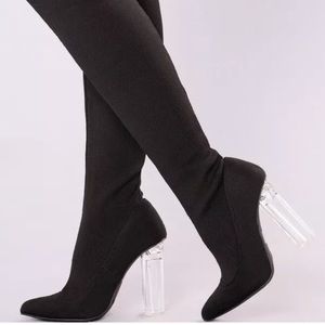 Over the Knee Black Boots